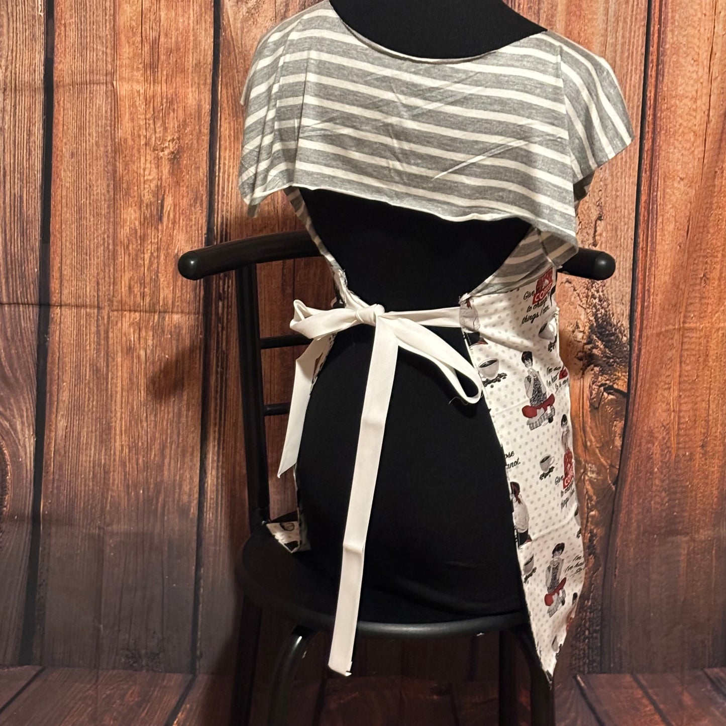 “But First… My Coffee” custom T shirt Apron SET