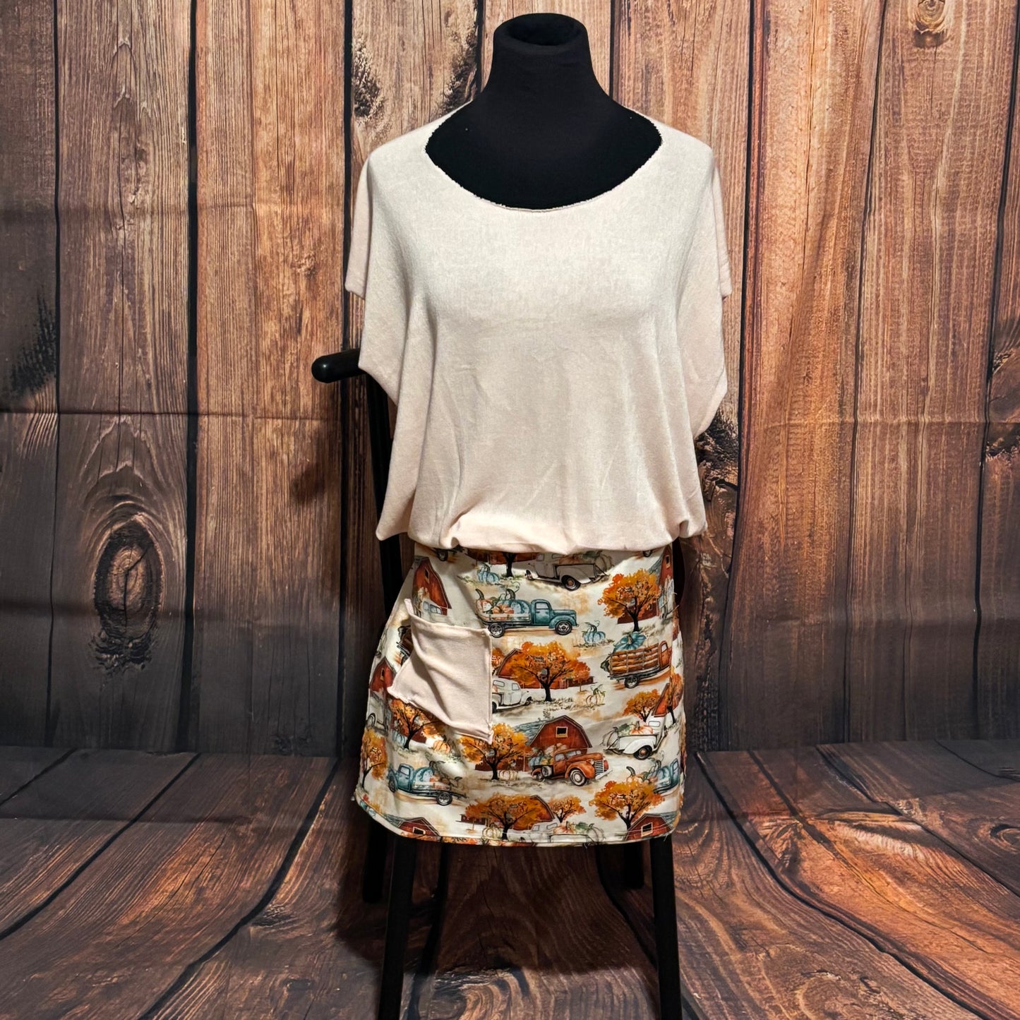 “Pumpkin Patch” Fall Print Tshirt Apron SET