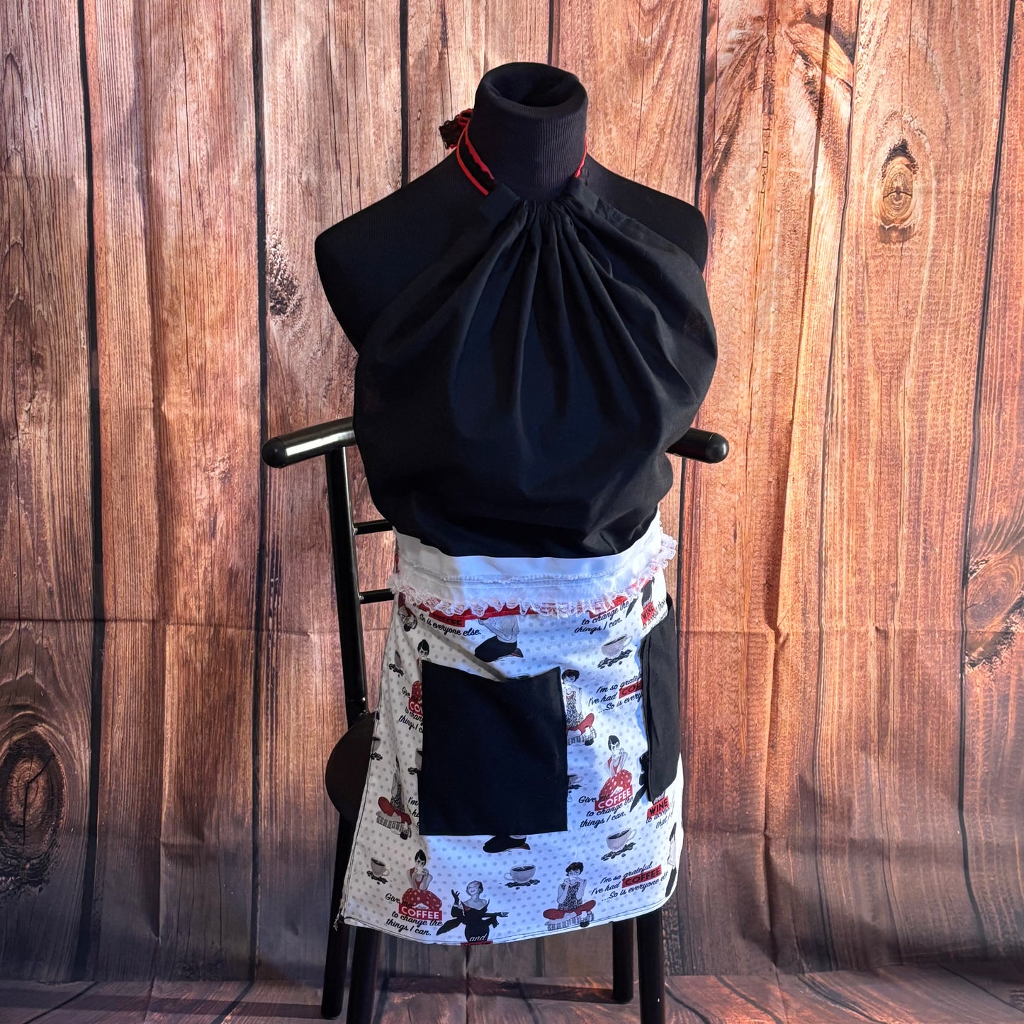 “But First… My Coffee” custom T shirt Apron SET