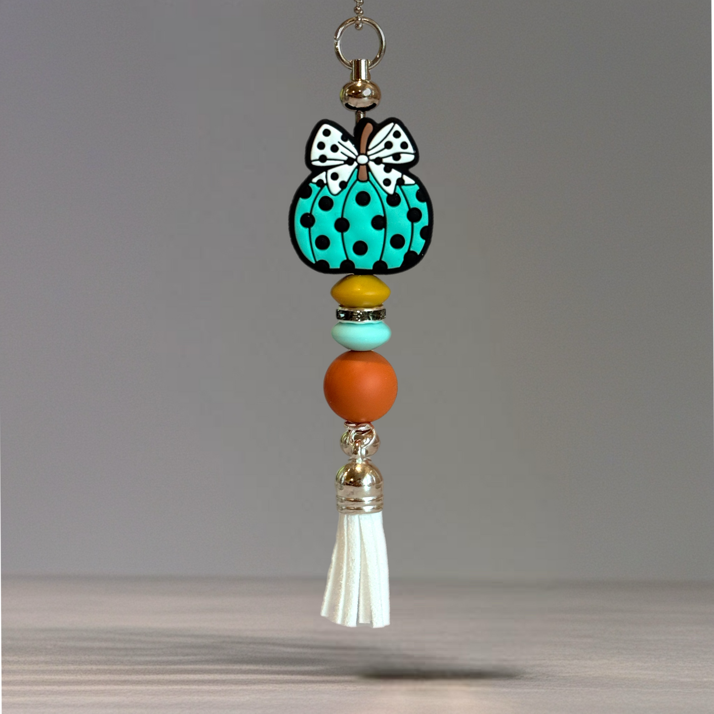 Teal Polka Dot Bar Charm - Tumbler Handle Charm