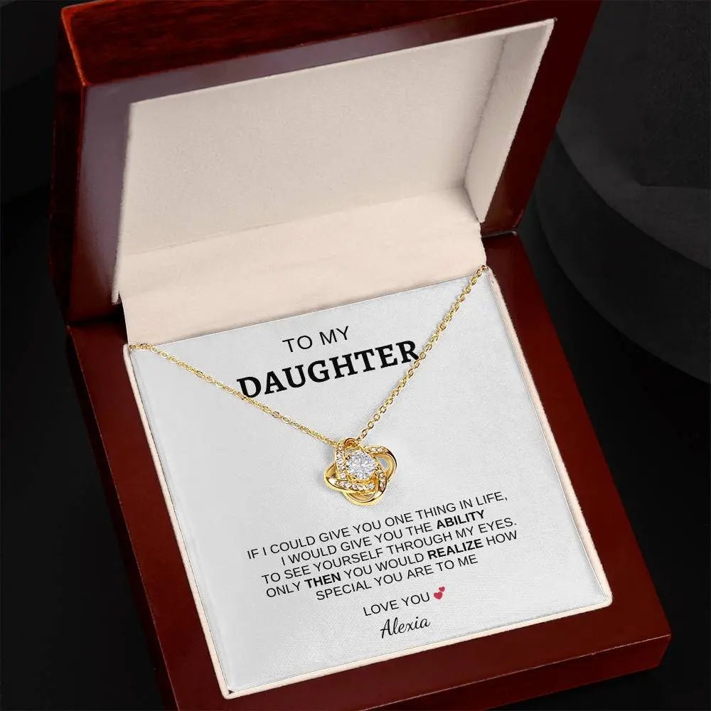 I Love You" Daughter Love Knot Necklace