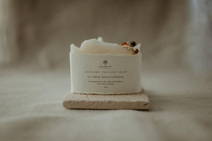 limestone soap + candle dish