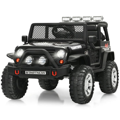 12V Kids Electric Ride On Truck with Remote Control and Operation Lever-Black