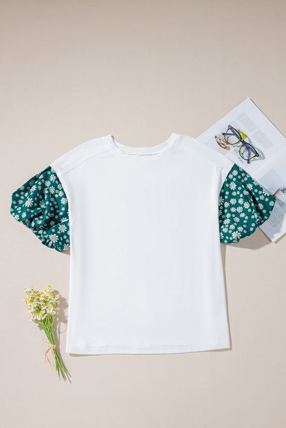 Aileen Floral Puff Sleeve Oversized Top