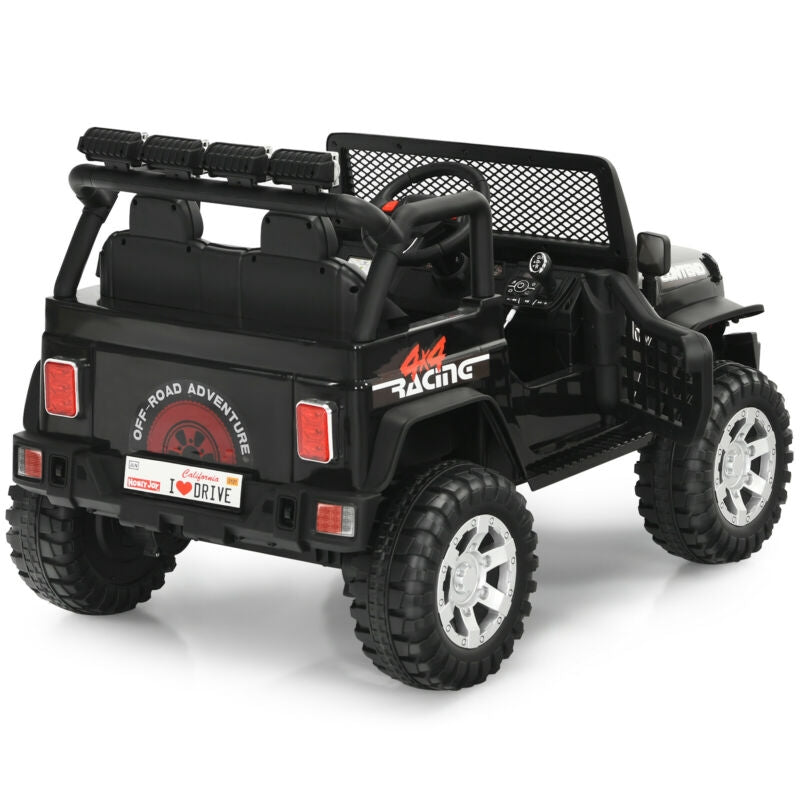 12V Kids Electric Ride On Truck with Remote Control and Operation Lever-Black