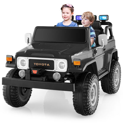 12V 2-Seat Licensed Kids Ride On Toyota FJ40 Car with 2.4G Remote Control-Black