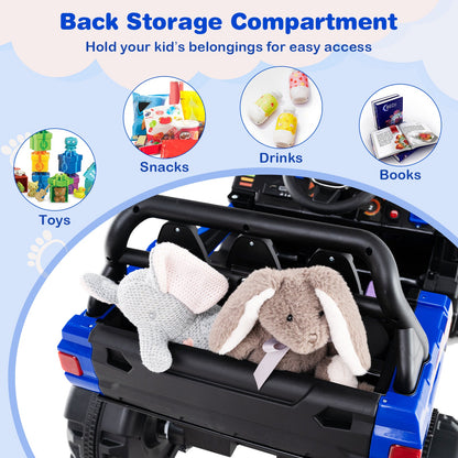 12V Battery Powered Electric Vehicle with Remote Control and 3 Speeds-Blue