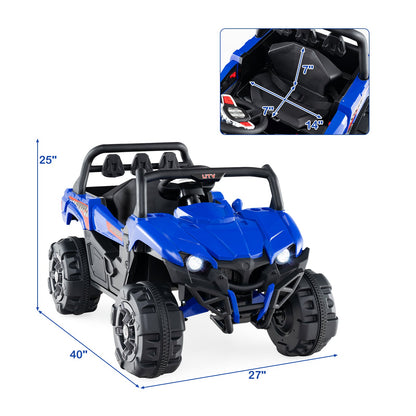 12V Battery Powered Electric Vehicle with Remote Control and 3 Speeds-Blue
