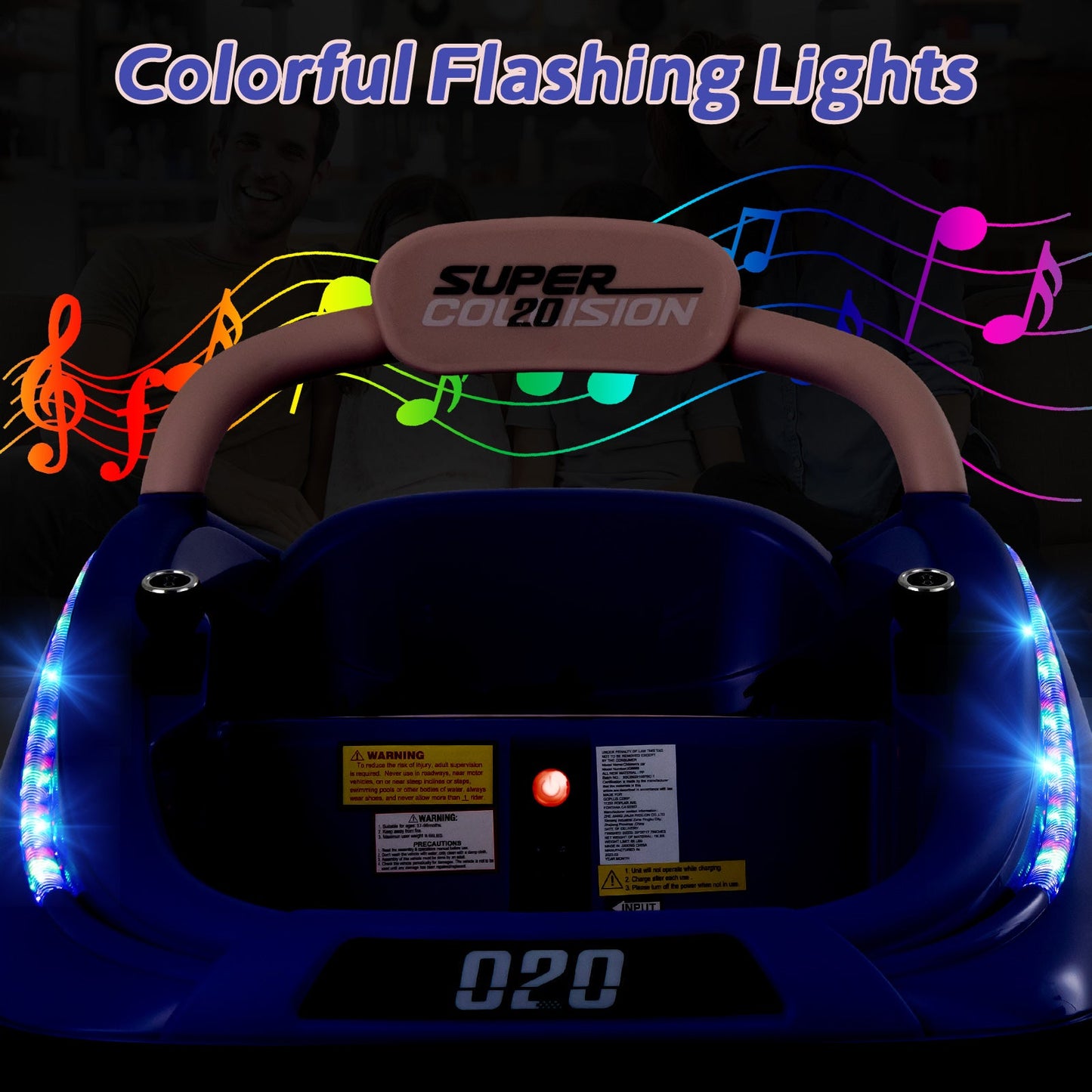 12V Kids Bumper Car Ride on Toy with Remote Control and 360 Degree Spin Rotation-Purple