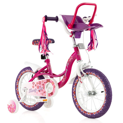 14 Inch Kids Bike with Doll Seat and Removable Training Wheels-14 inches