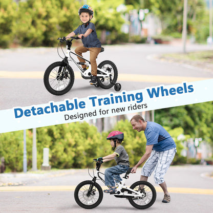 16 Inch Kids Bike Magnesium Alloy Bicycle Adjustable for Aged 4 to 7-16 inches