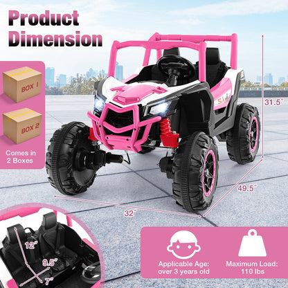 2-Seater Kids Ride on UTV with 2.4G Remote Control for over 3 Years Old Children-Pink