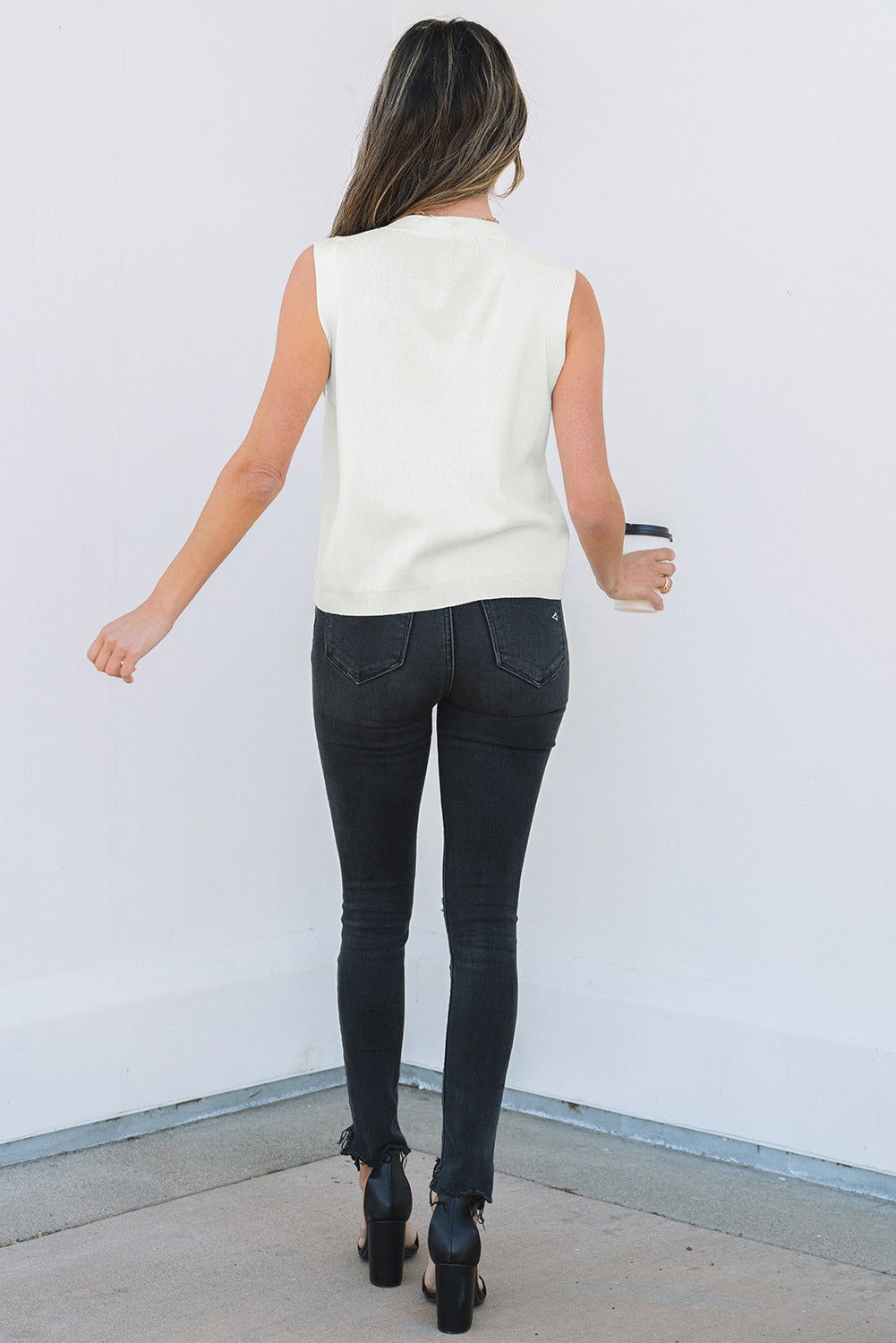 Izabella V Neck Buttoned Sweater Vest