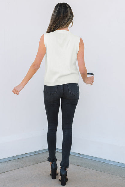 Izabella V Neck Buttoned Sweater Vest