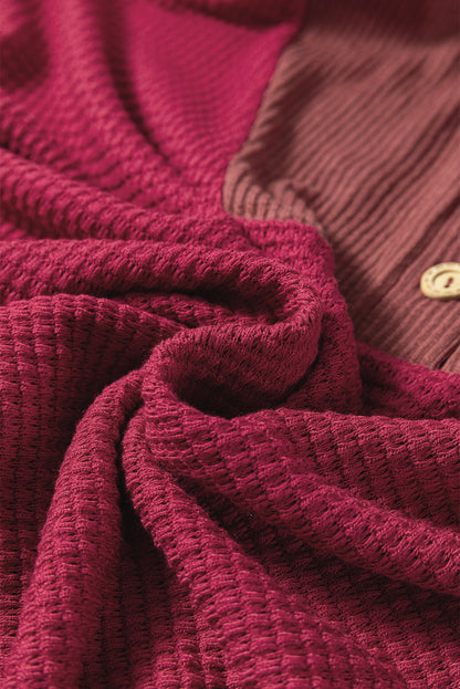 River Waffle Hooded Long Sleeve Top