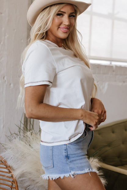 Horseshoe Embroidered Patch Pocket Tee