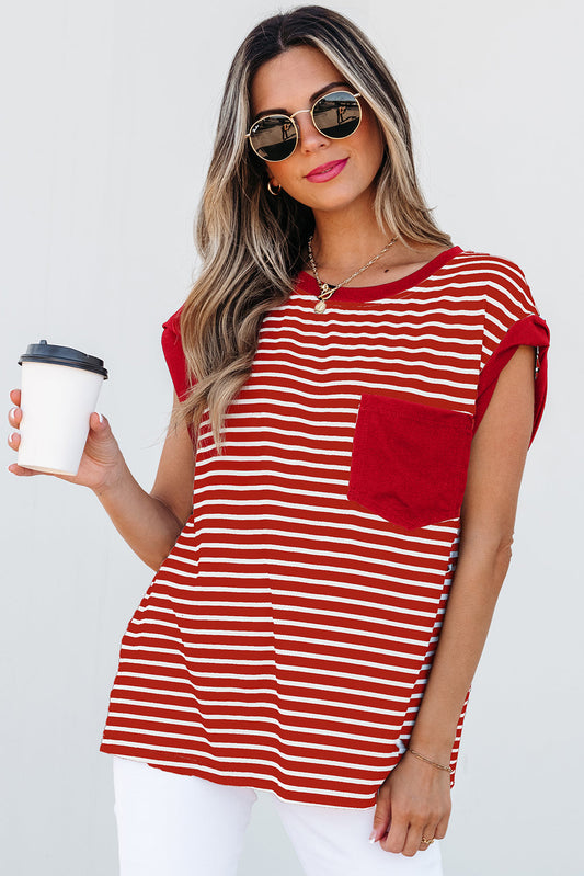 Annika Stripe Round Neck Tank Top