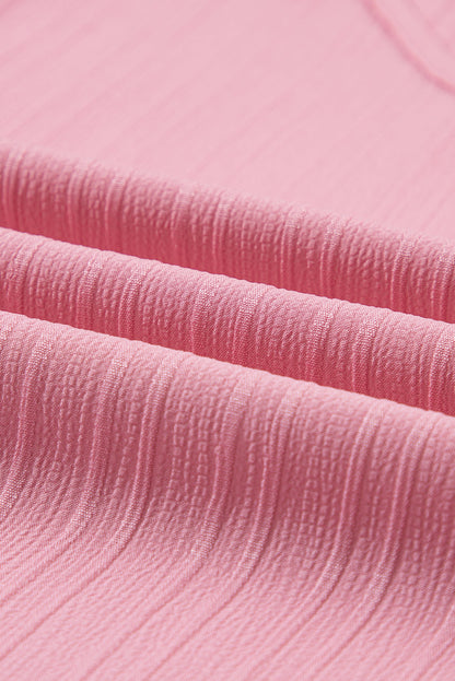 Capri Ruffled Half Sleeve V Neck Textured Top