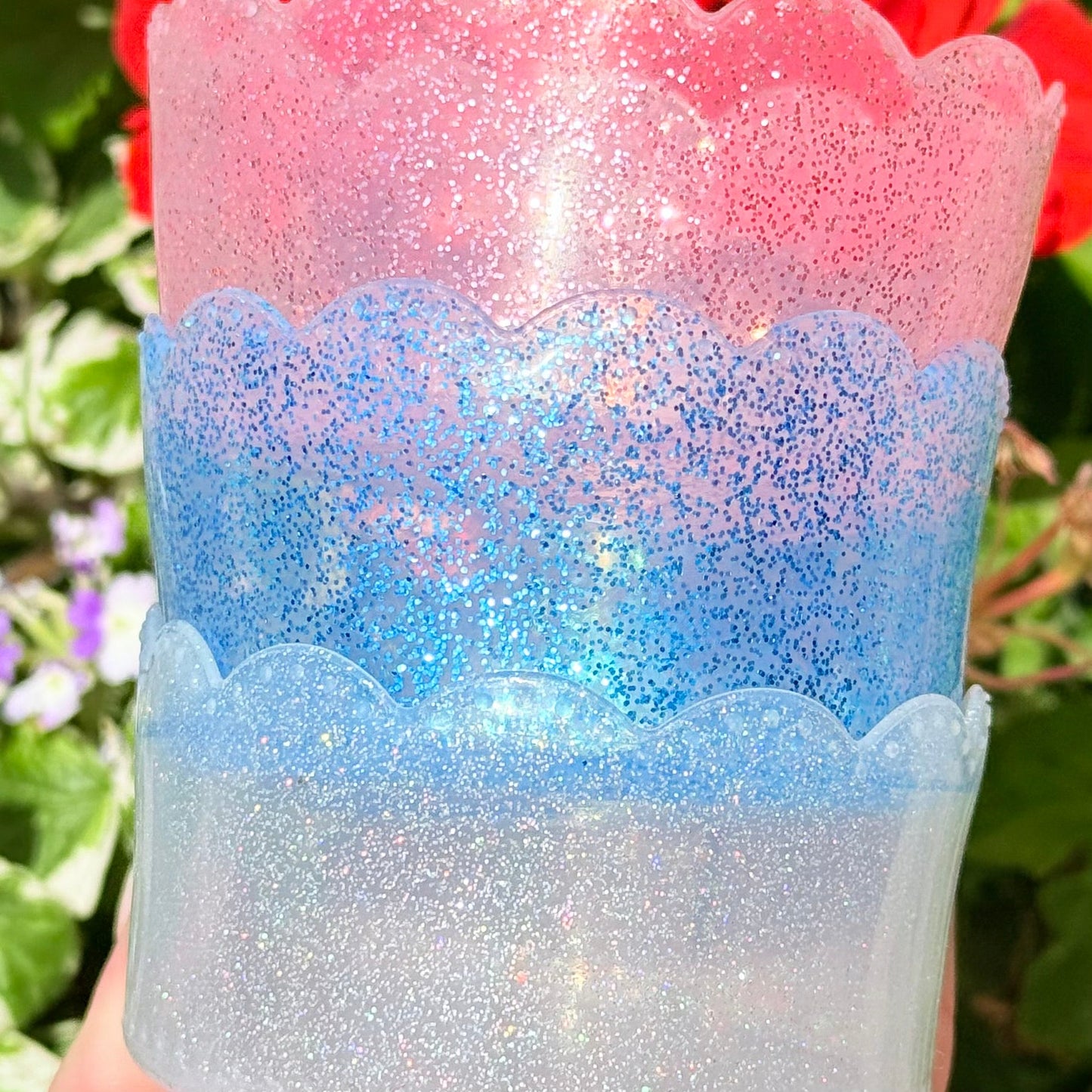 Pink Glitter Scalloped Tumbler Boot