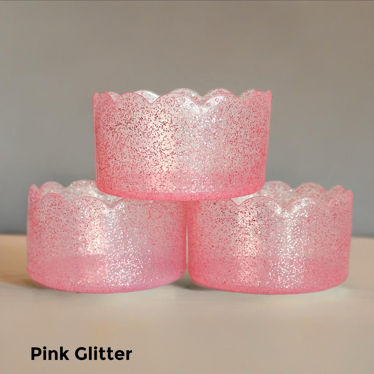 Pink Glitter Scalloped Tumbler Boot