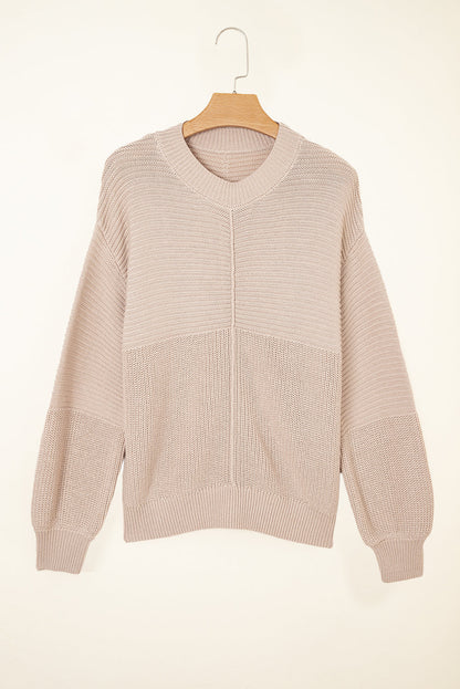 Delaney Texture Knitted Puff Sleeve Sweater