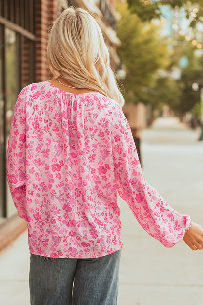 Adalyn Floral Puff Sleeve Lightweight Blouse