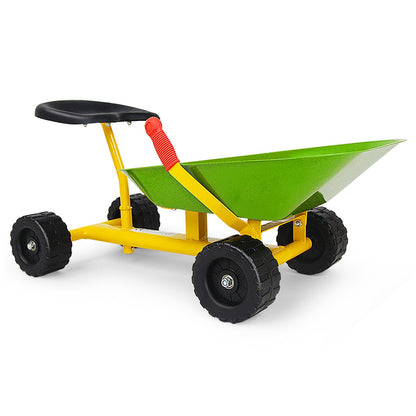 8 Inch Heavy Duty Kids Ride-on Sand Dumper with 4 Wheels-Lime Green