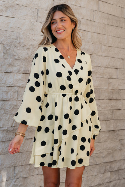 Kataleya Polka Dot Puff Sleeve Mini Dress