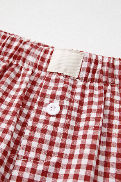 Gingham High Waist Shorts