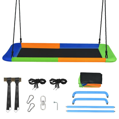 60 Inches Platform Tree Swing with 2 Hanging Straps