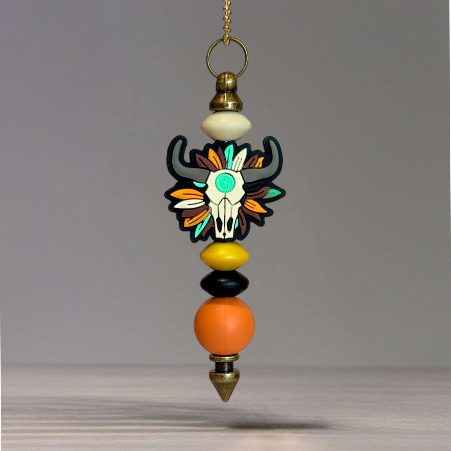 Feathered Skull Handle Bracelet - Tumbler Handle Charm