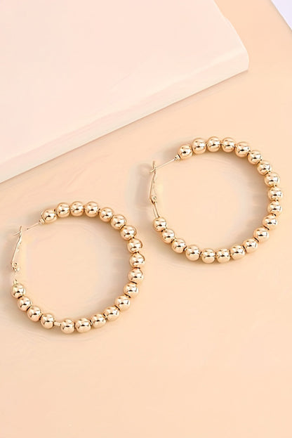 Gold Beads Hoop Earrings
