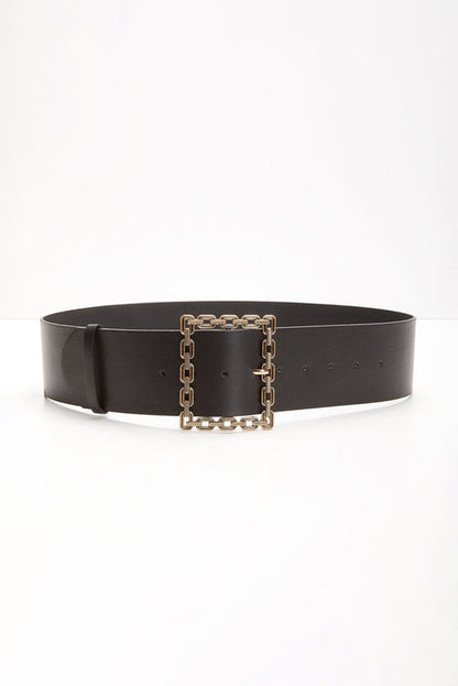 Black Square Buckle Belt