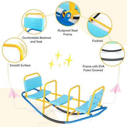 Outdoor Kids Seesaw Swivel Teeter for 3 to 8 Years Old-Blue