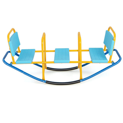 Outdoor Kids Seesaw Swivel Teeter for 3 to 8 Years Old-Blue