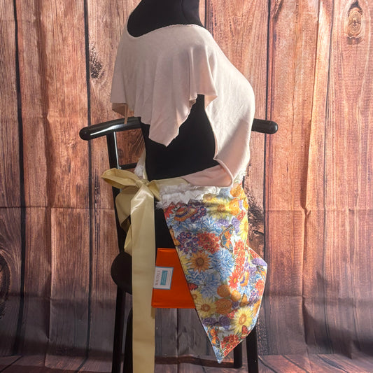 “Butterflies and Blooms” Tshirt Apron Tshirt Apron. ( Not a set)