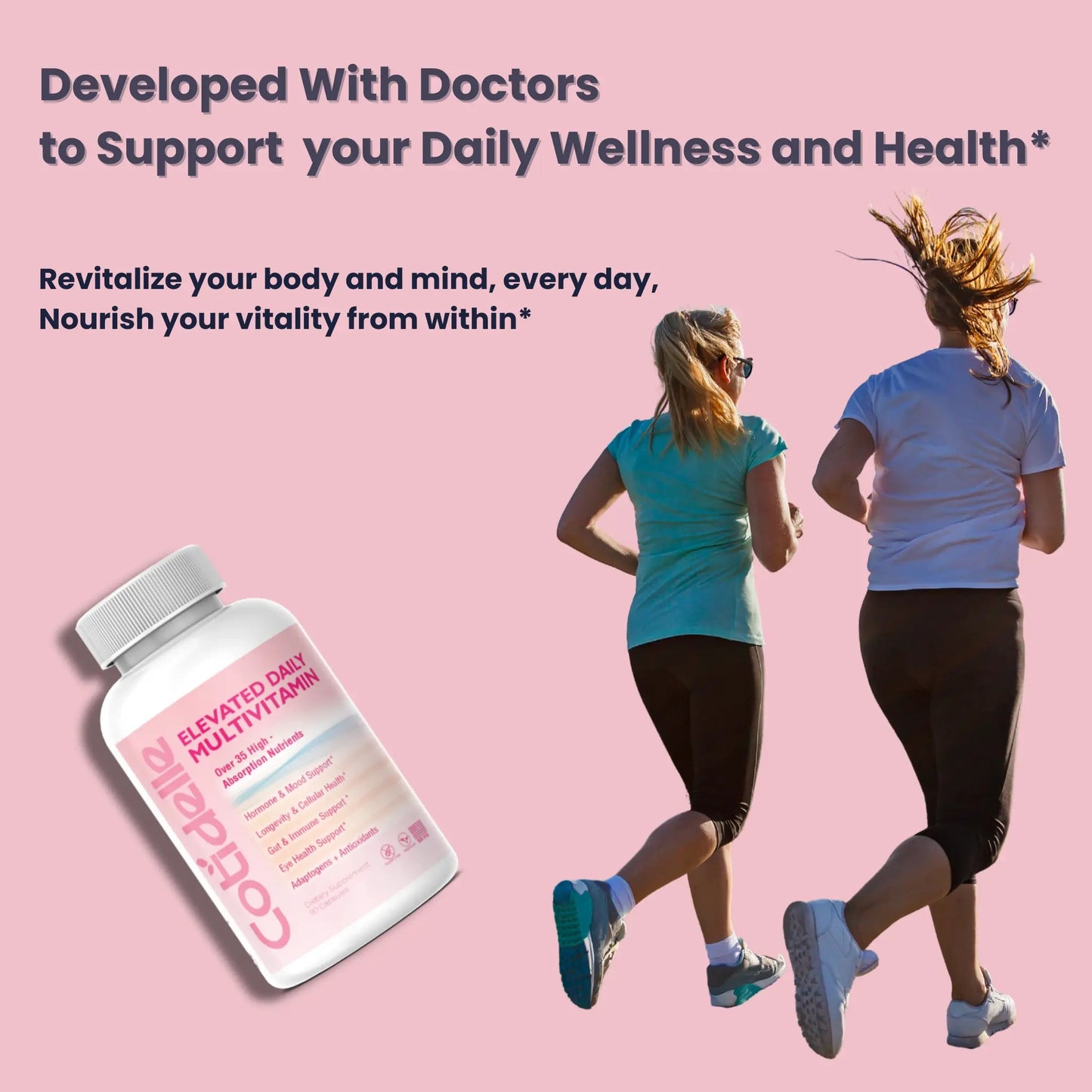 Elevated Daily Multivitamin for Women with Hormonal Balance, Immune Support, Longevity, Wellness, Eye Health and Detox