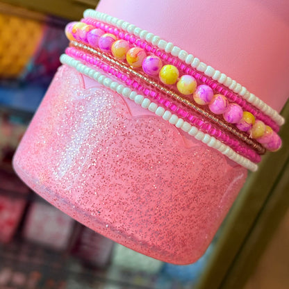 Pink Glitter Scalloped Tumbler Boot