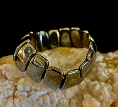 Grounded Power Hematite Bracelet | Ellipse-Style Energy Bracelet for Large Wrists