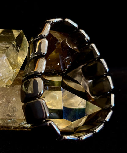 Grounded Power Hematite Bracelet | Ellipse-Style Energy Bracelet for Large Wrists