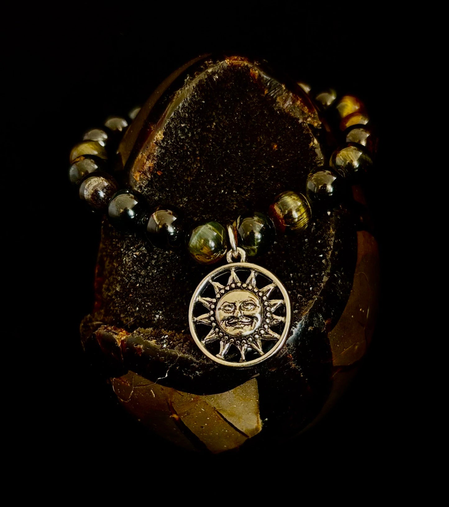 7 Wonders Natural Stone Charm Bracelet Collection | 8mm Healing Gemstone Beads with Silver Charms (Small–Medium Wrists)