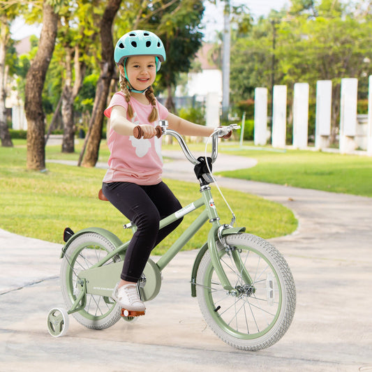 Kids Bike with Adjustable Handlebar and Saddle Green-16 Inches