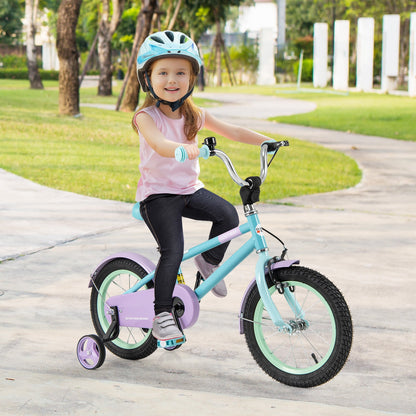 Kids Bike with Adjustable Handlebar and Saddle Purple-14 Inches