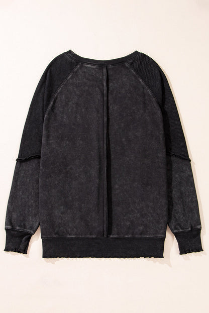Jolie Waffle Exposed Seam Raglan Sweatshirt