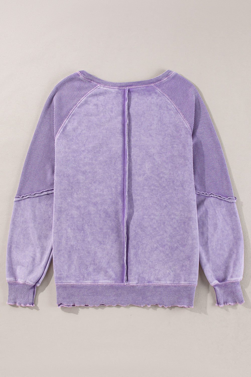 Jolie Waffle Exposed Seam Raglan Sweatshirt