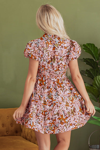 Elisa Floral High Waist Mini Dress