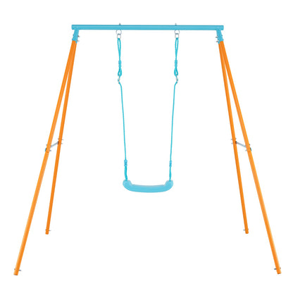 Outdoor Heavy Duty Metal Toddler Swing Set with Stand-Orange