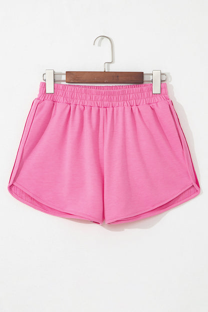 April Color Stripes Elastic High Waist Active Shorts