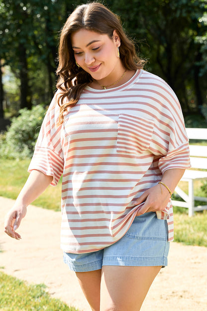 Amari Plus Size Stripe Waffle Knit Top
