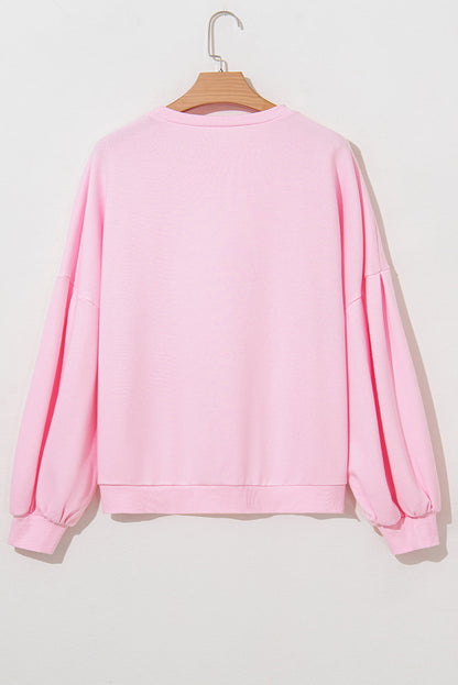 Laila Bow Lantern Sleeve Oversized Sweatshirt